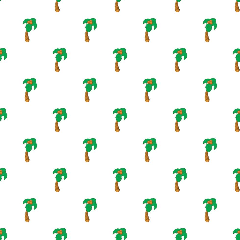 Palm tree pattern, cartoon style vector