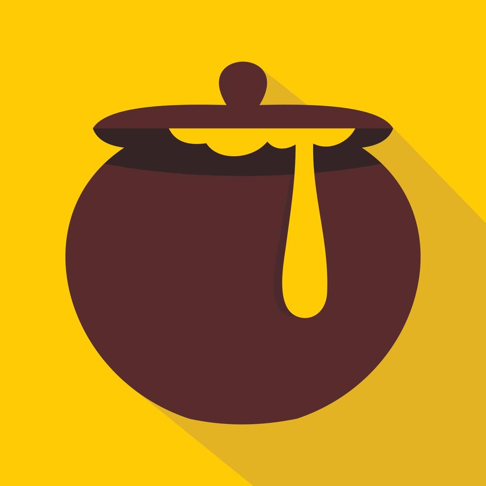 Honey pot icon, flat style vector