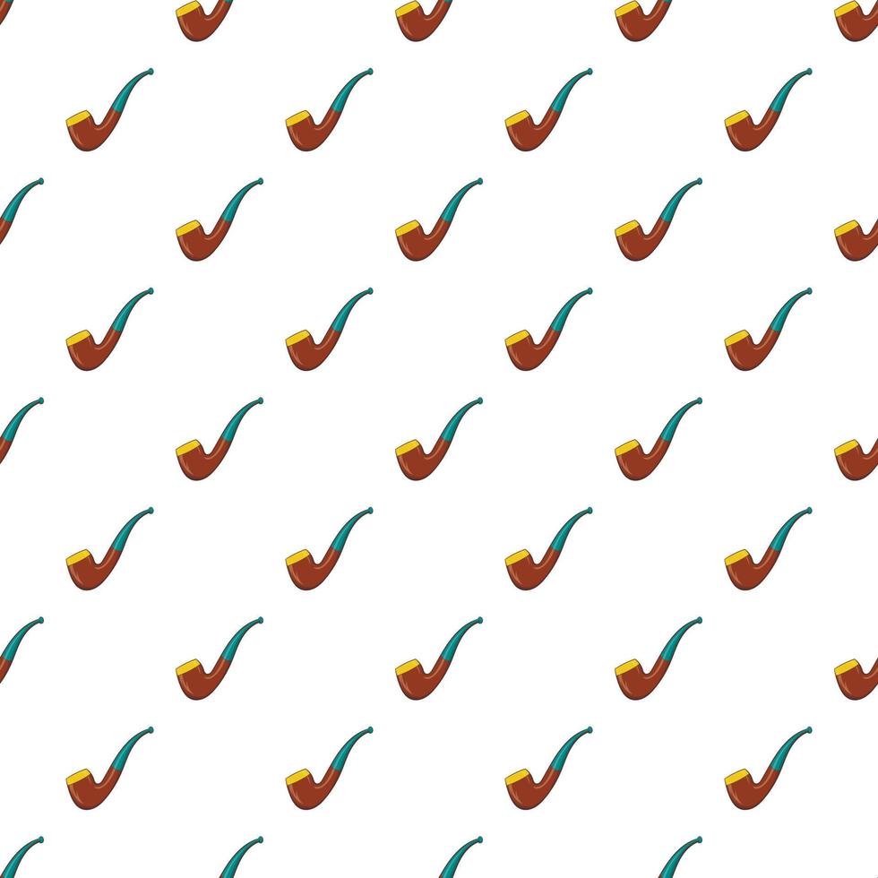 Smoking pipe pattern, cartoon style vector