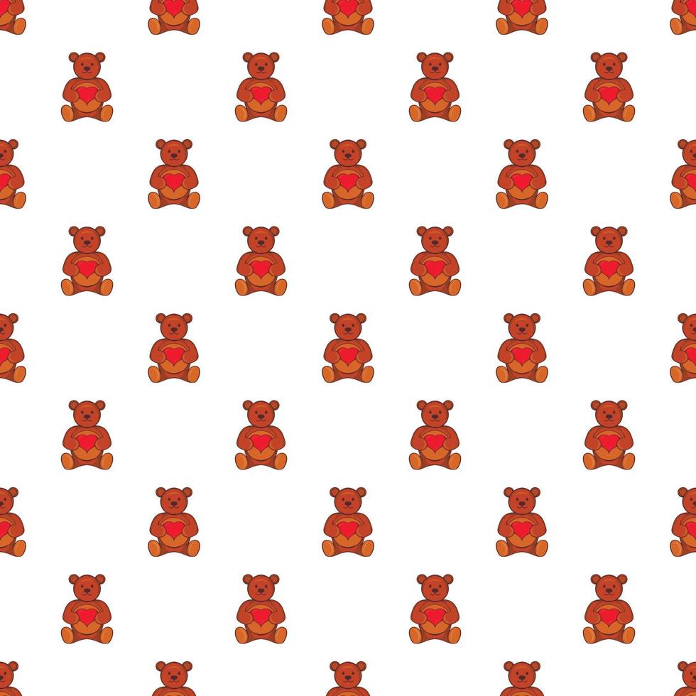 Toy bear pattern, cartoon style vector