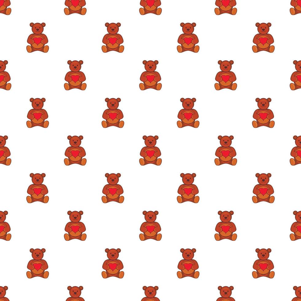 Toy bear pattern, cartoon style vector