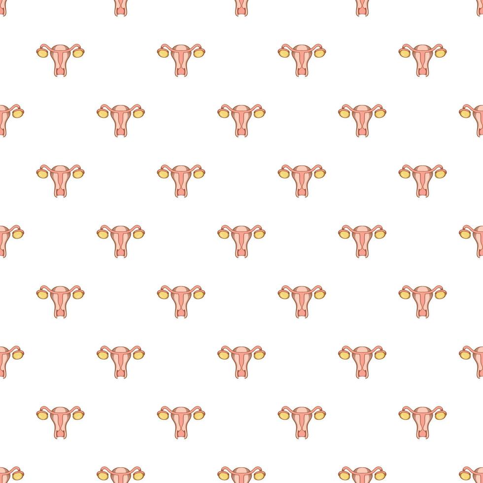 Uterus and ovaries pattern, cartoon style vector