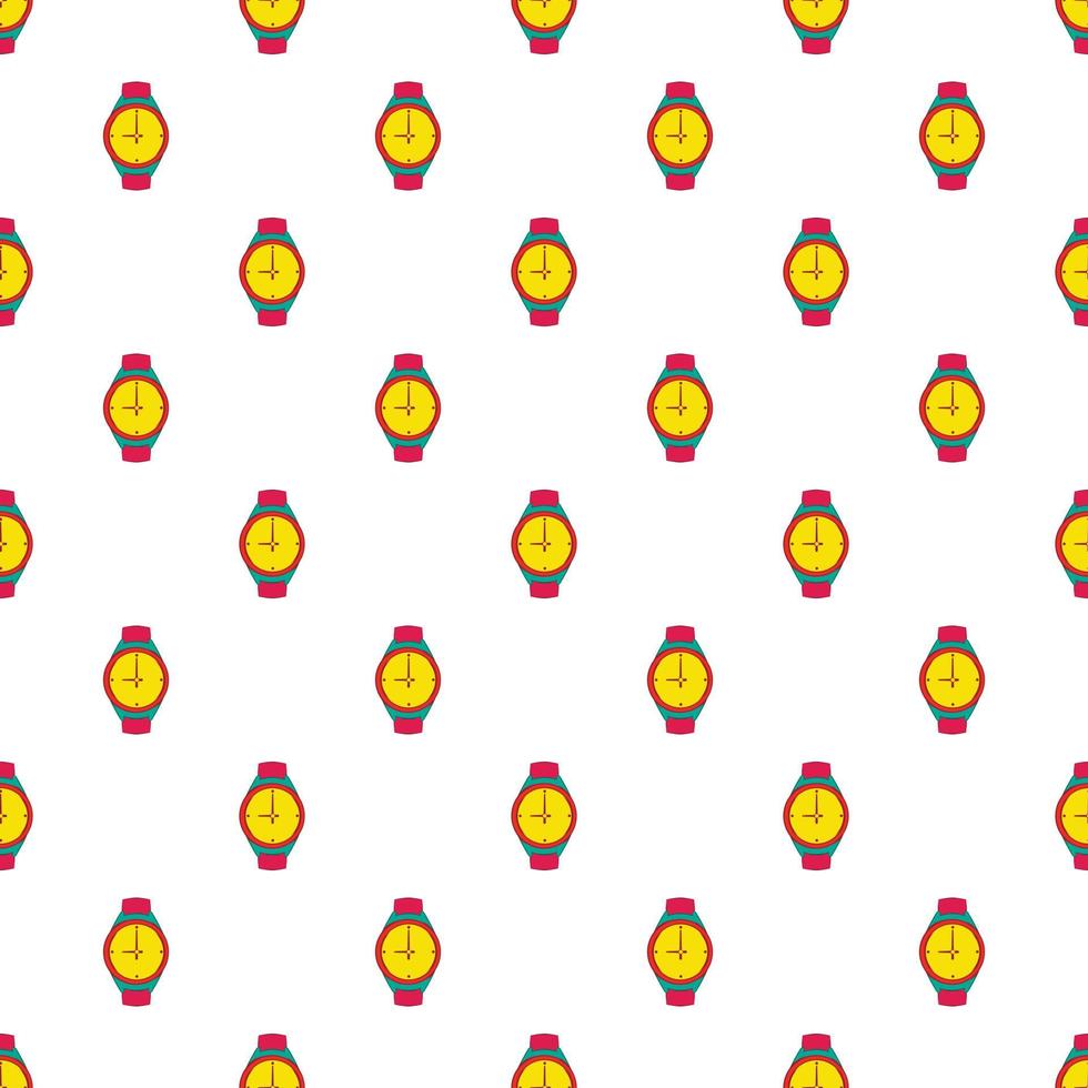 Wrist watch pattern, cartoon style vector