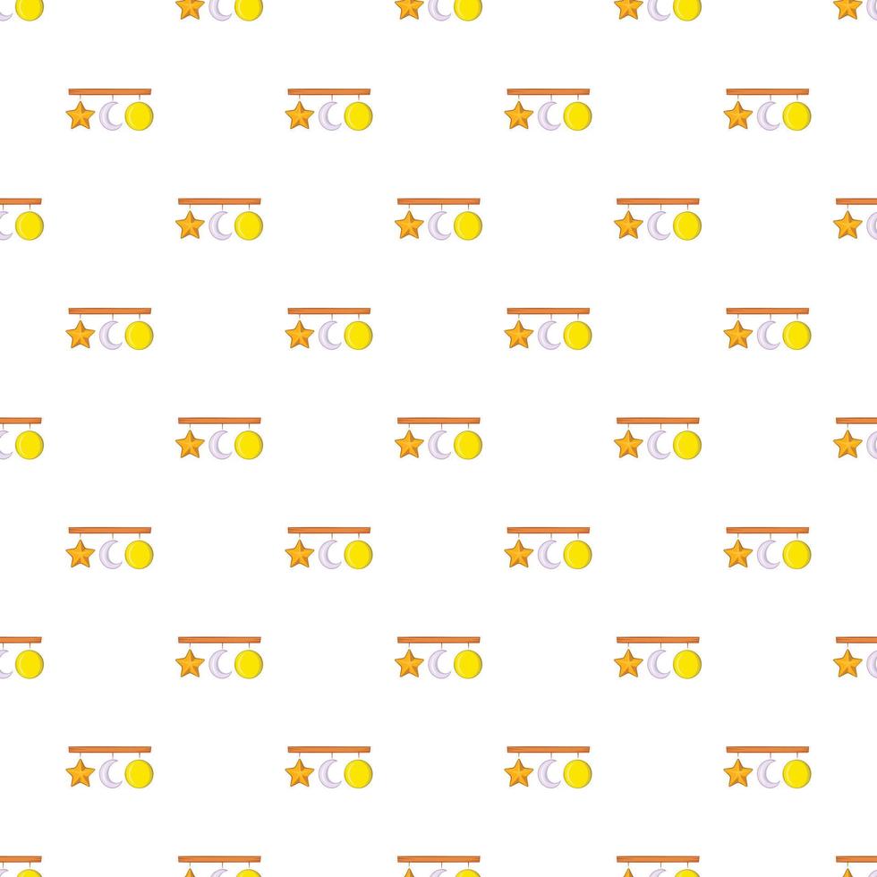 Hanging toys pattern, cartoon style vector