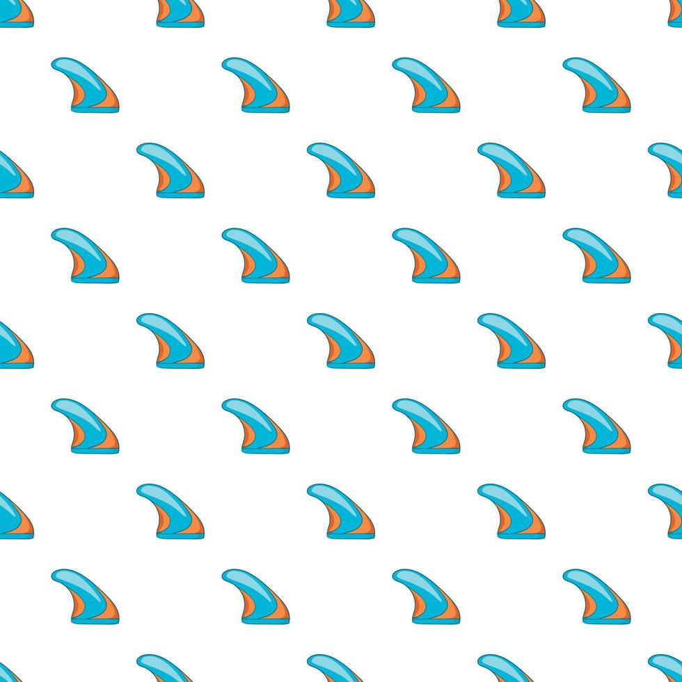 Surfing fin pattern, cartoon style vector