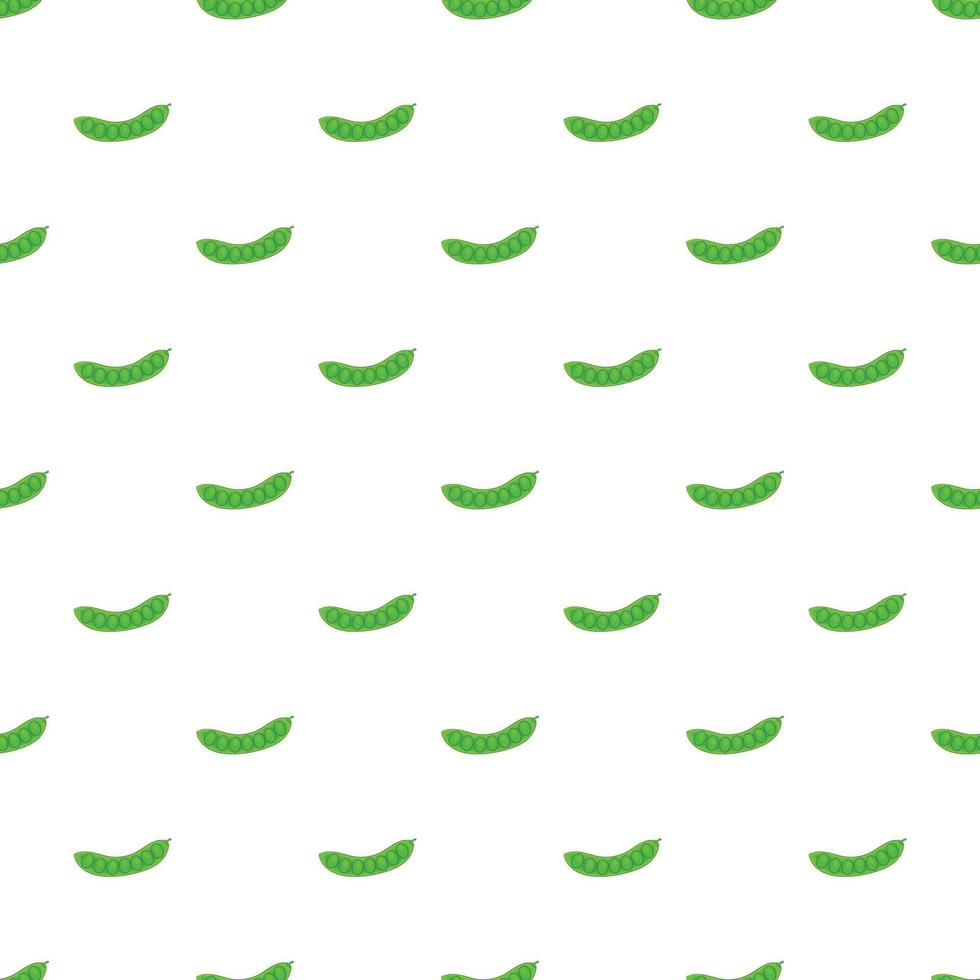 Fresh green peas pattern, cartoon style vector