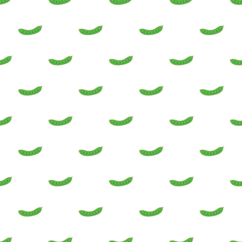 Fresh green peas pattern, cartoon style vector