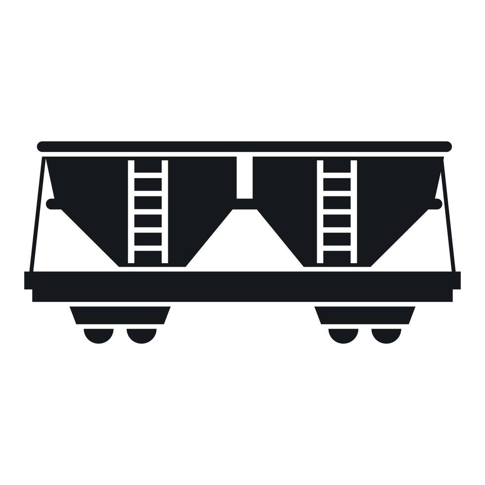 Freight railroad car icon, simple style vector
