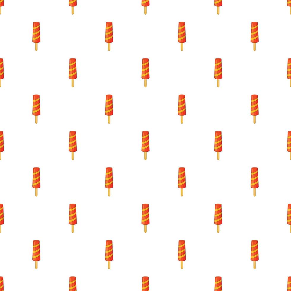 Fruit ice cream pattern, cartoon style vector