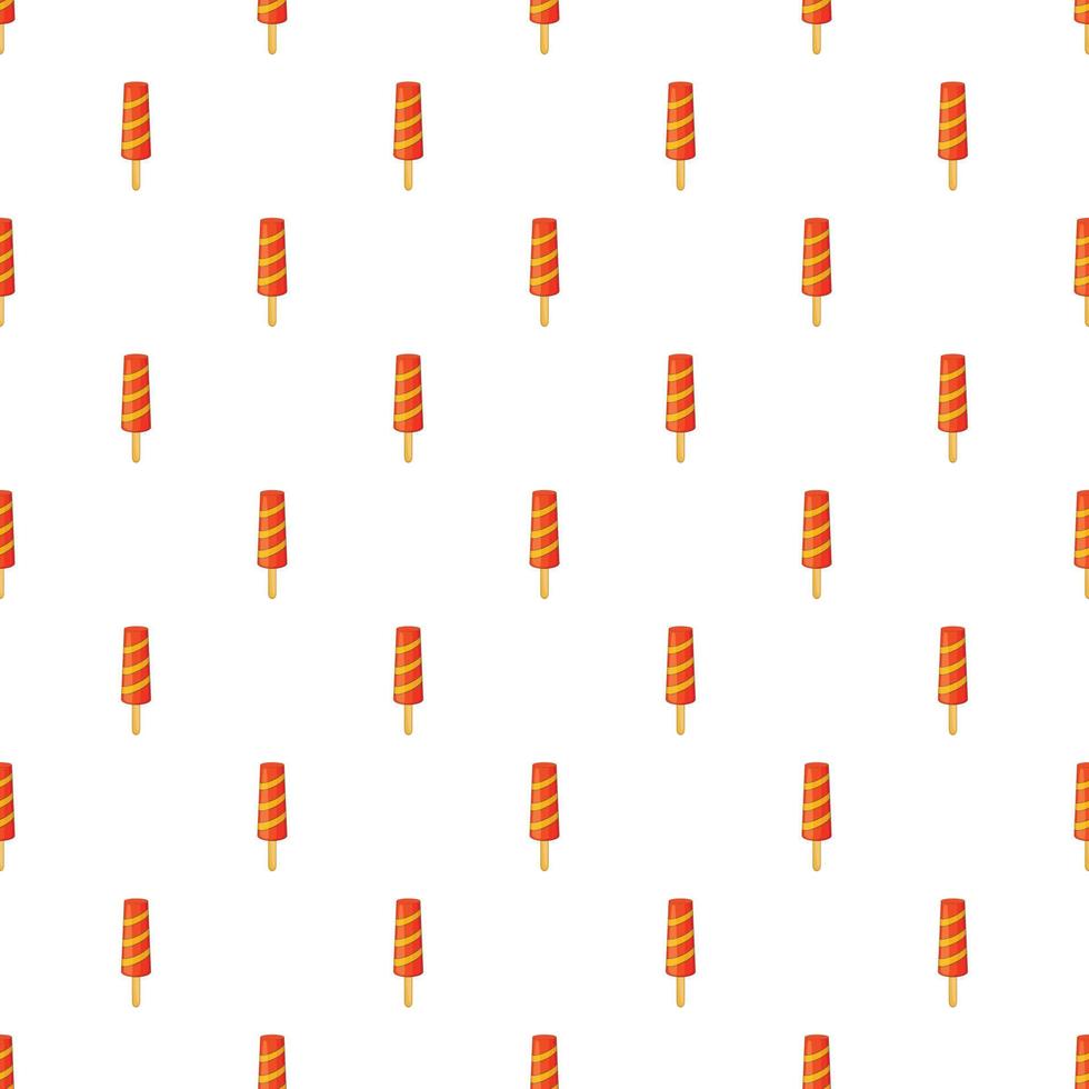 Fruit ice cream pattern, cartoon style vector