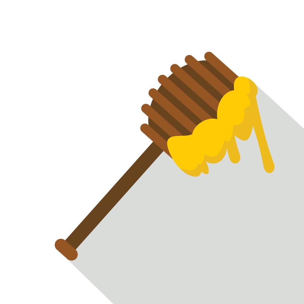 Honey spoon icon, flat style vector