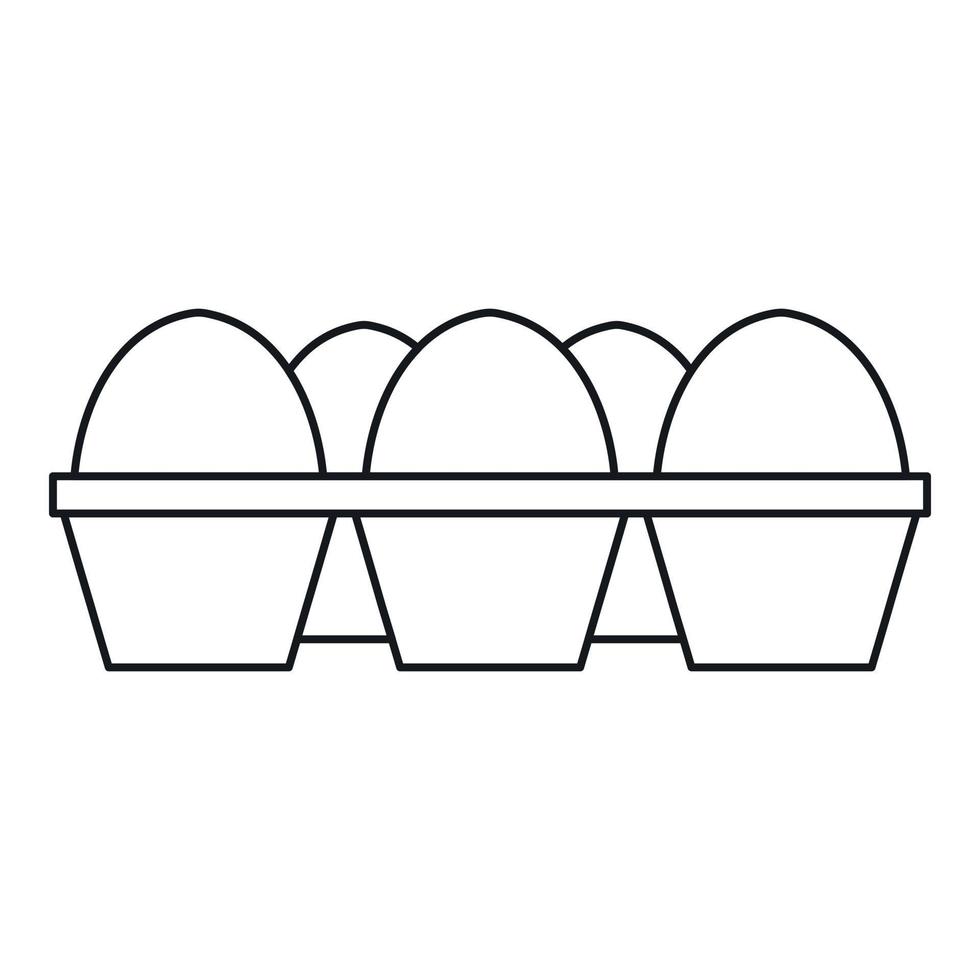 Eggs in carton package icon, outline style vector