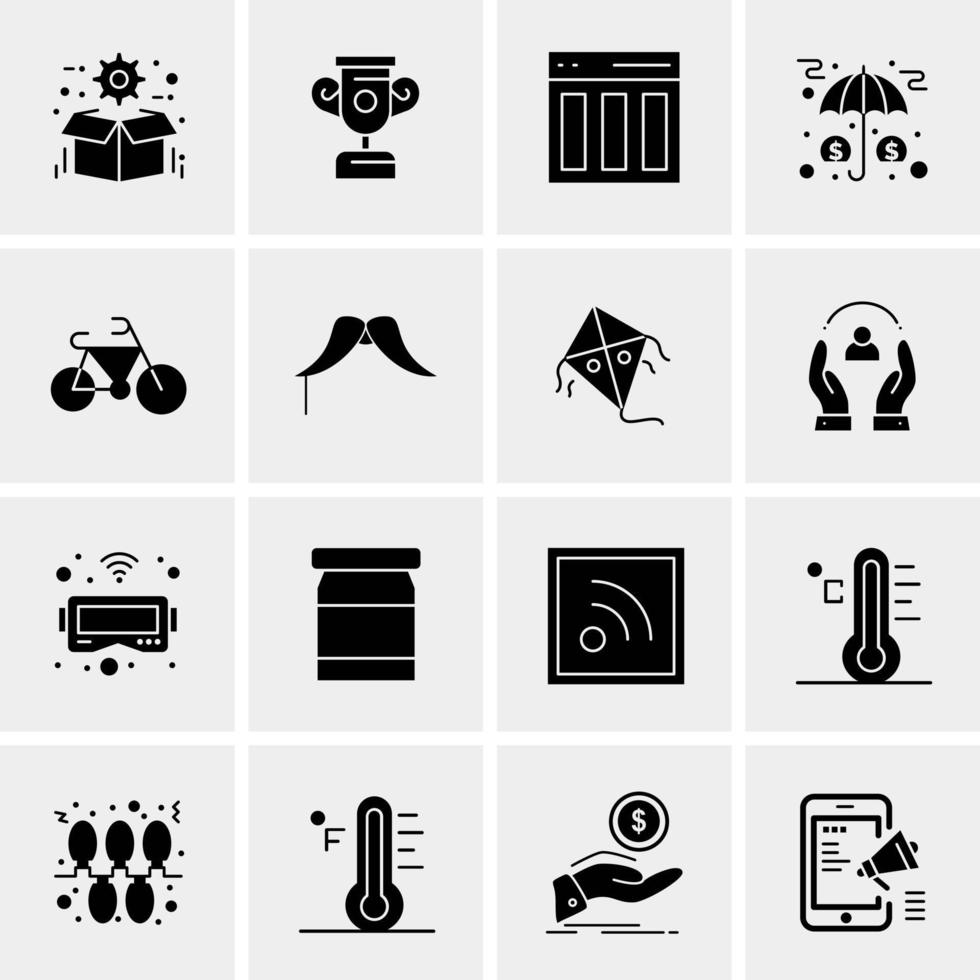 16 iconos de negocios universales vector ilustración de icono creativo para usar en proyectos relacionados con la web y dispositivos móviles