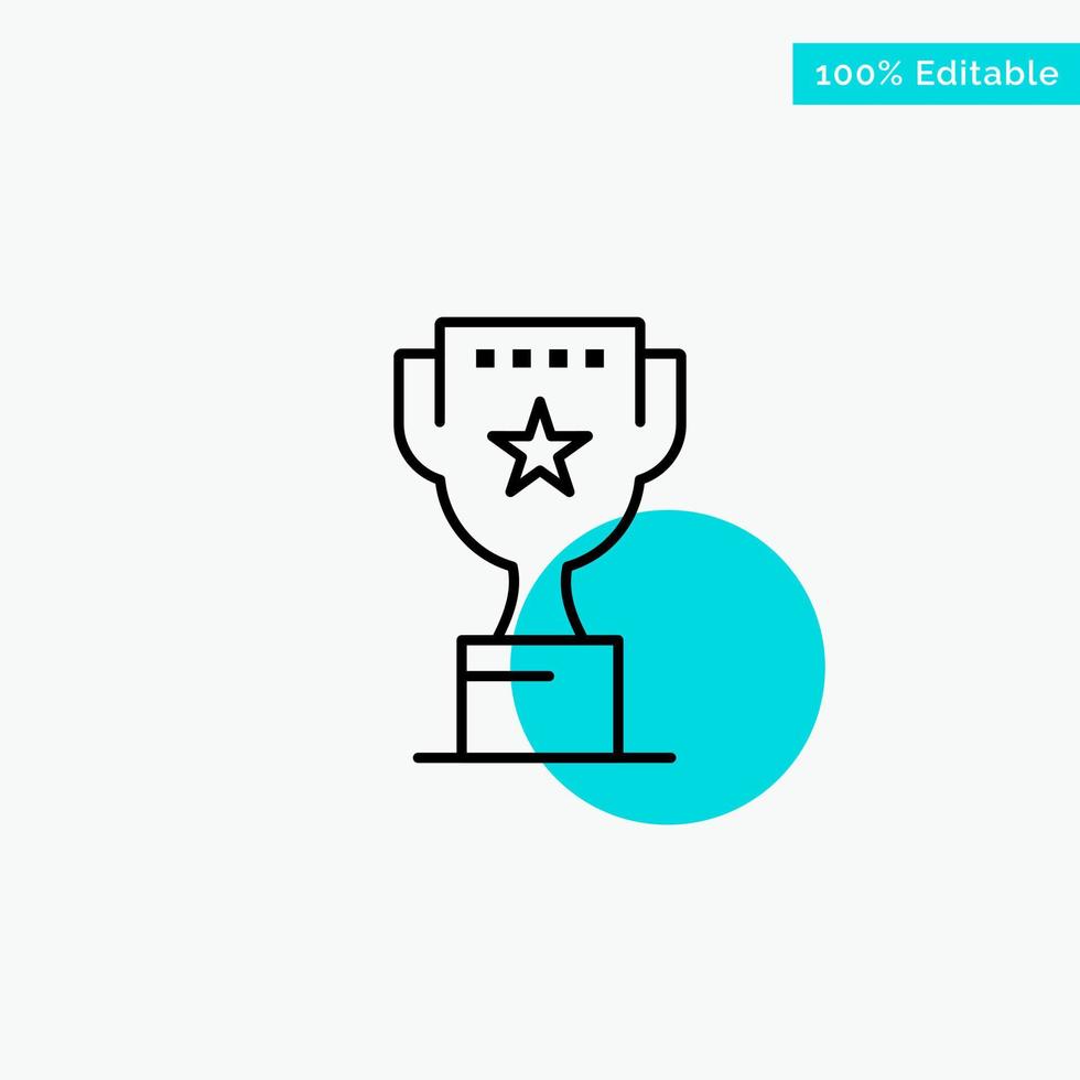 Award Top Position Reward turquoise highlight circle point Vector icon