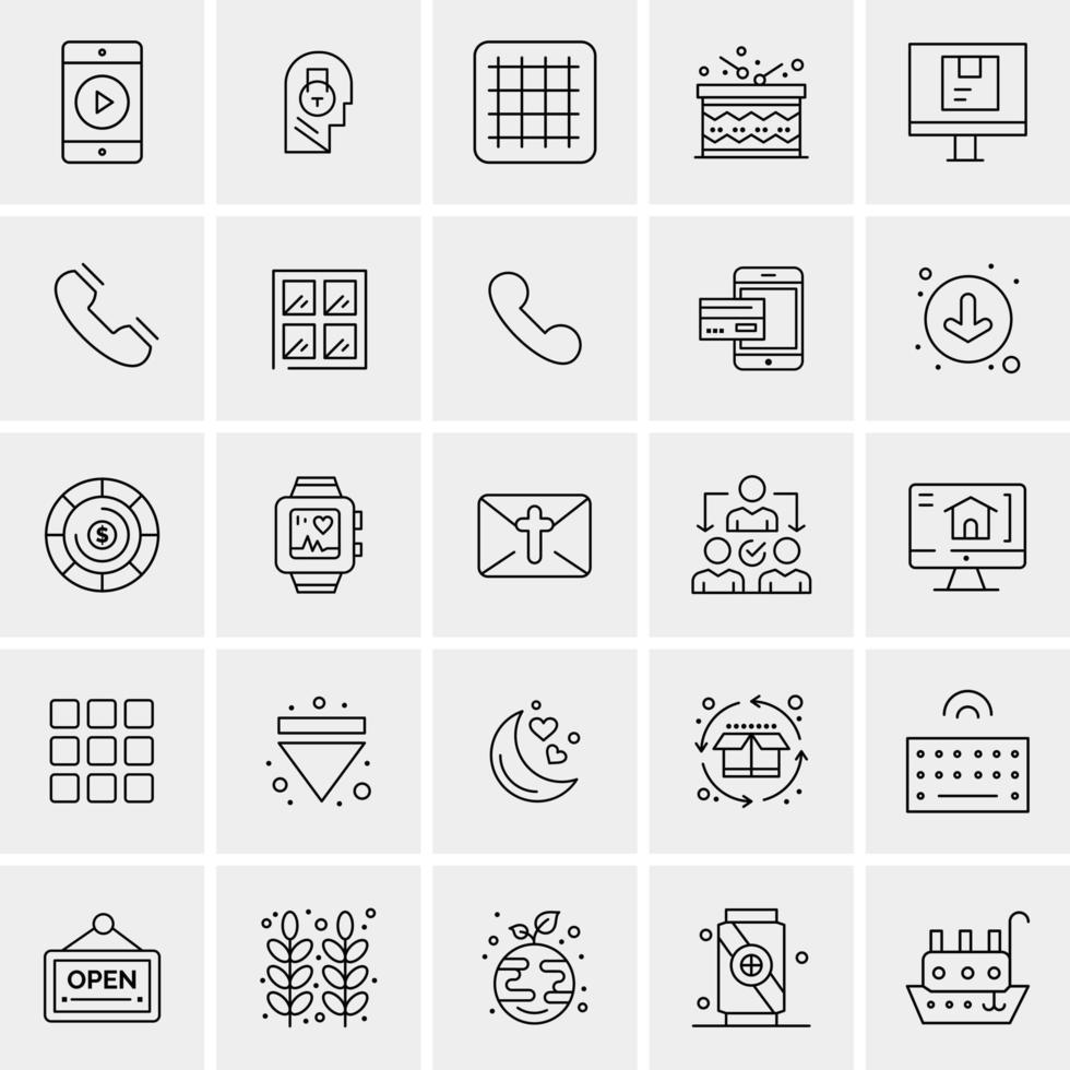 25 Universal Business Icons Vector Creative Icon Illustration to use in web and Mobile Related project