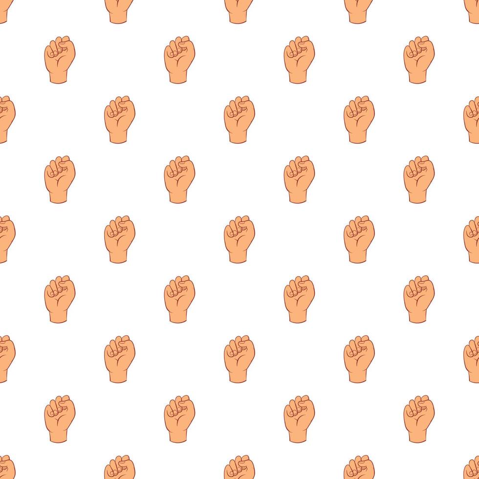 Clenched fist pattern, cartoon style vector