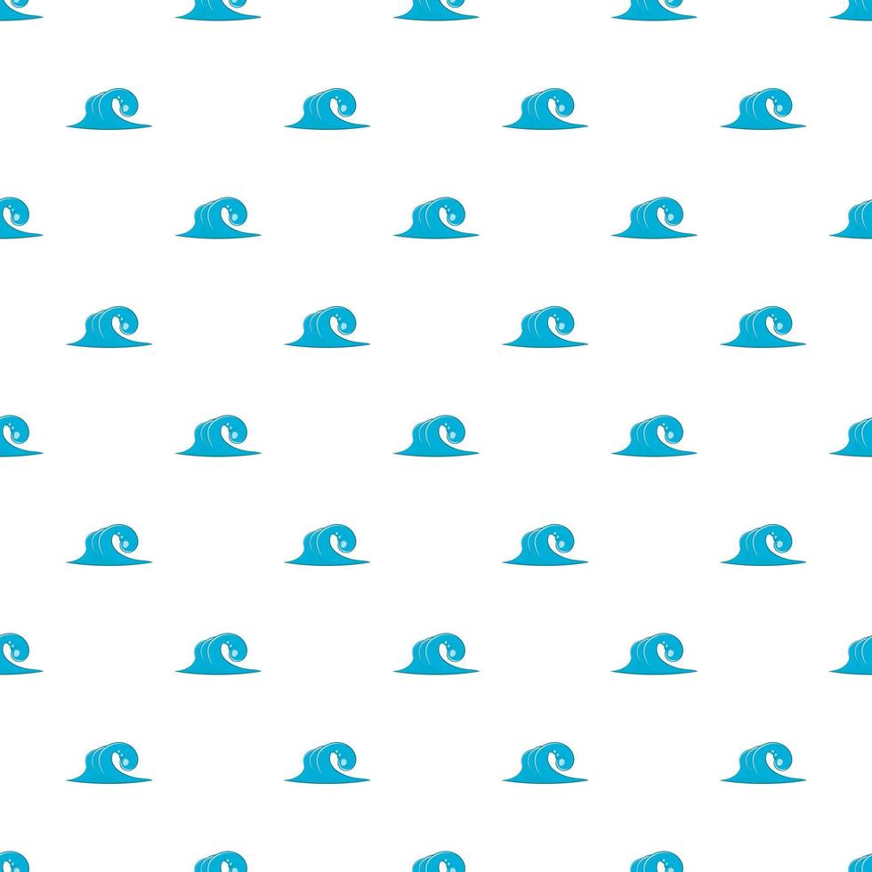 Blue sea wave pattern, cartoon style vector