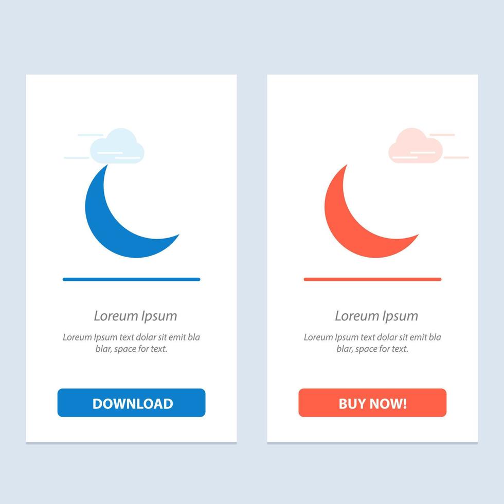 Moon Night Sleep Natural  Blue and Red Download and Buy Now web Widget Card Template vector