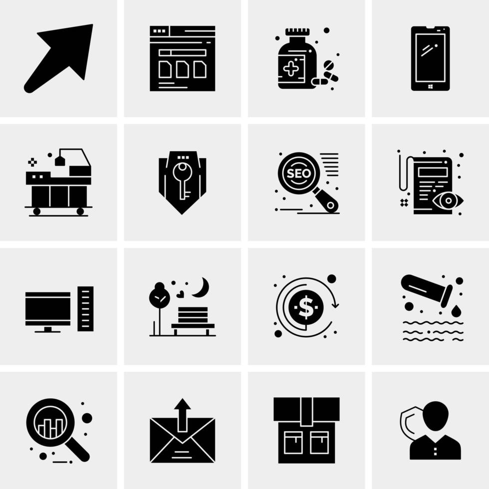 16 Universal Business Icons Vector Creative Icon Illustration to use in web and Mobile Related project