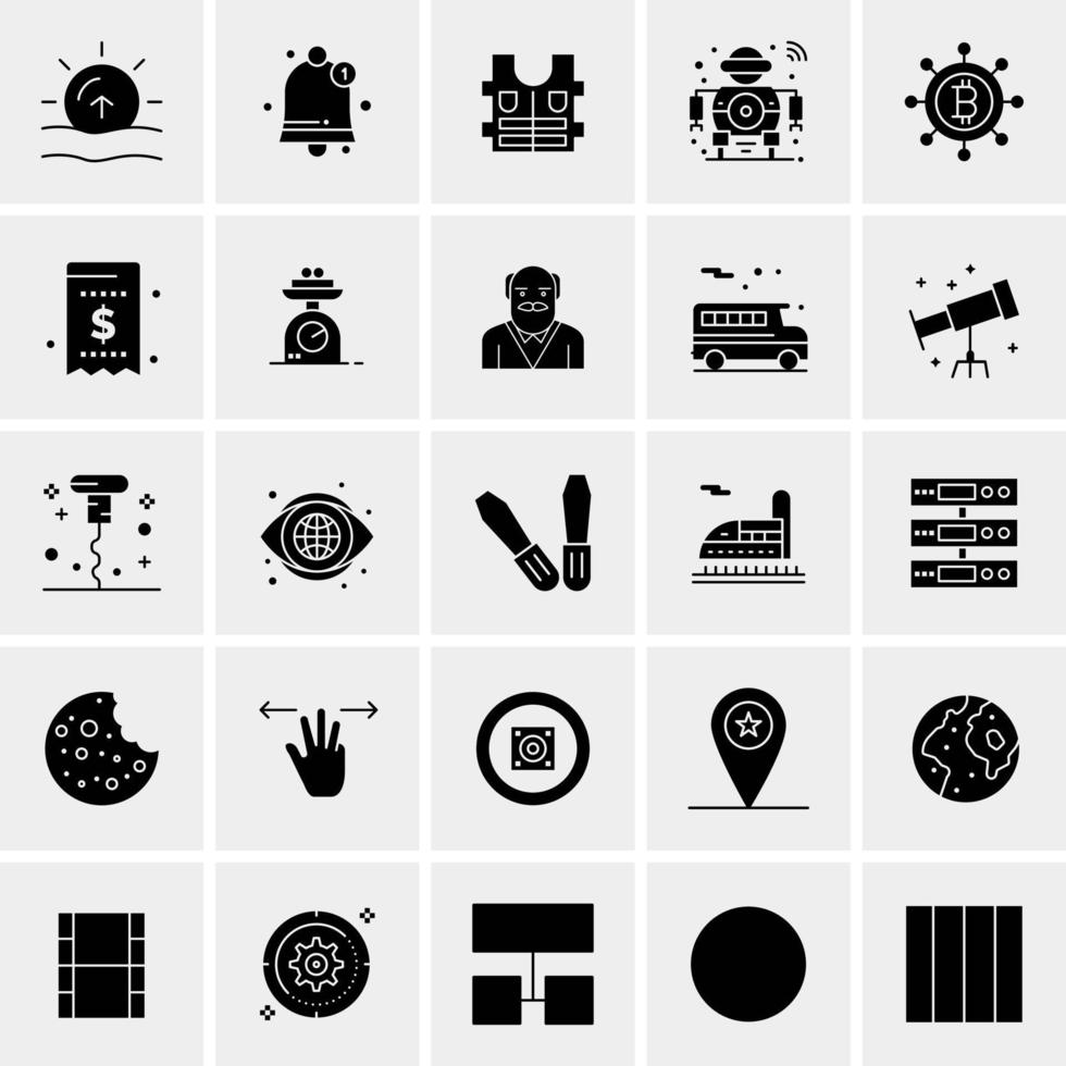 25 iconos de negocios universales vector ilustración de icono creativo para usar en proyectos relacionados con la web y dispositivos móviles