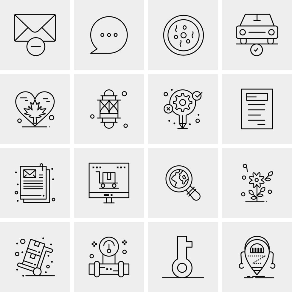 16 iconos de negocios universales vector ilustración de icono creativo para usar en proyectos relacionados con la web y dispositivos móviles