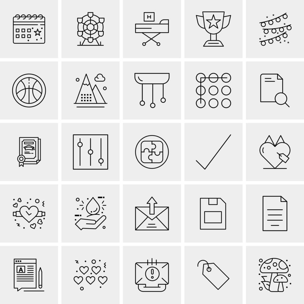 25 iconos de negocios universales vector ilustración de icono creativo para usar en proyectos relacionados con la web y dispositivos móviles