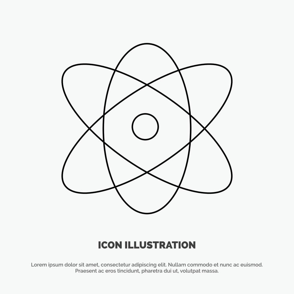 Atom Education Physics Science Line Icon Vector