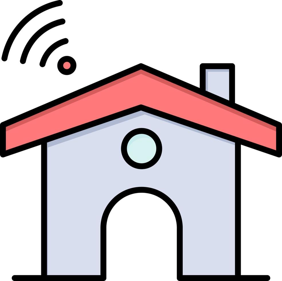 Wifi Service Signal House  Flat Color Icon Vector icon banner Template