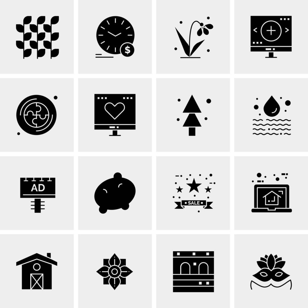 16 iconos de negocios universales vector ilustración de icono creativo para usar en proyectos relacionados con la web y dispositivos móviles