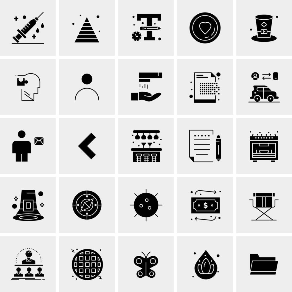 25 iconos de negocios universales vector ilustración de icono creativo para usar en proyectos relacionados con la web y dispositivos móviles