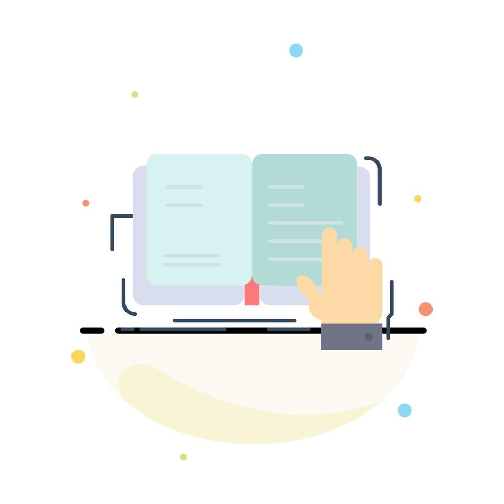 book lesson study literature reading Flat Color Icon Vector