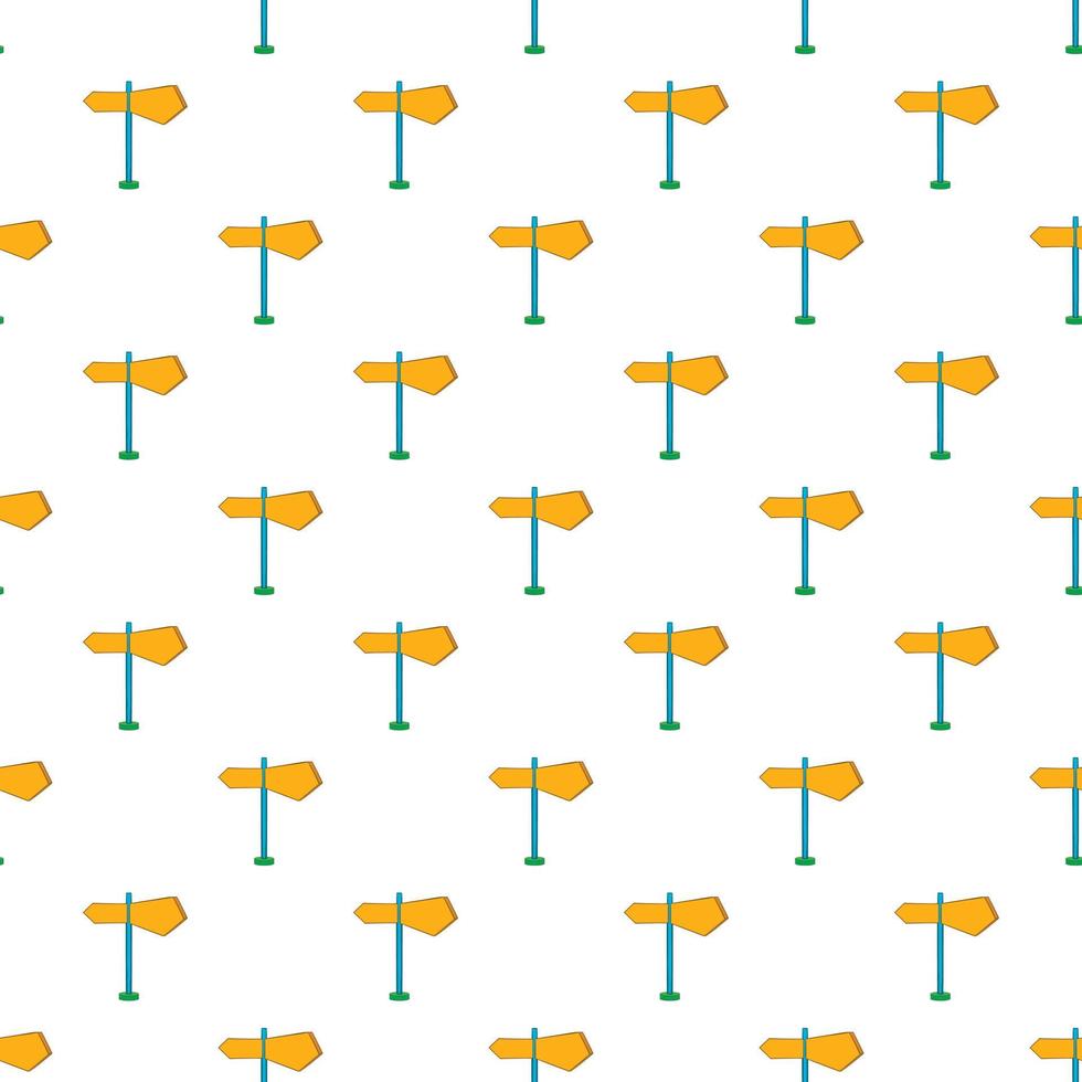 Road sign pattern, cartoon style vector