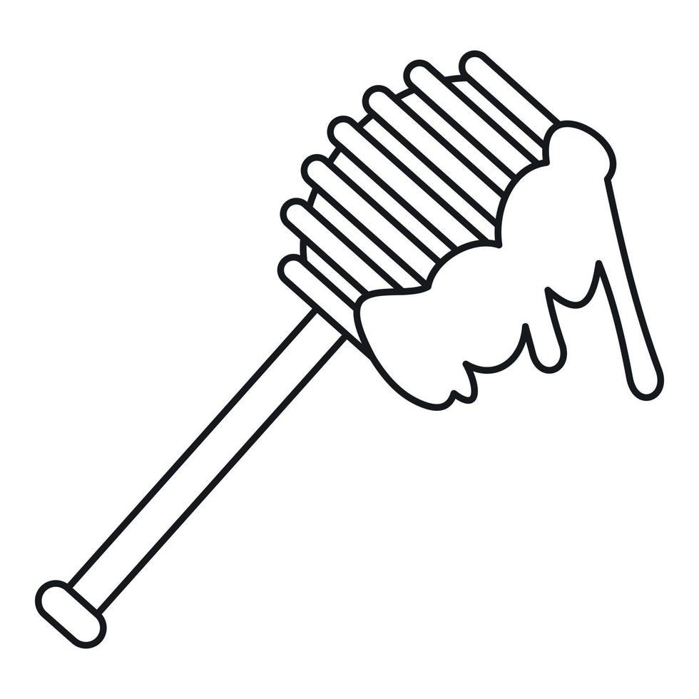 Honey spoon icon, outline style vector