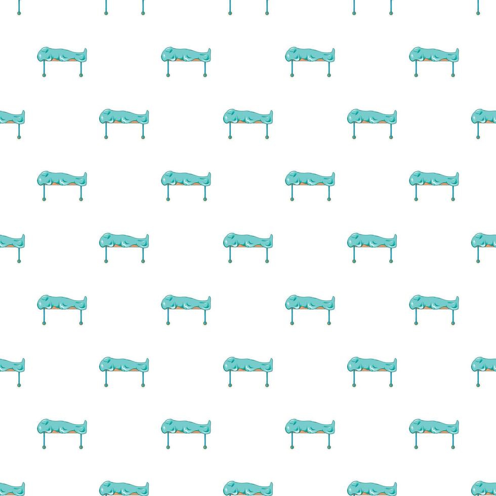 Dead on gurney pattern, cartoon style vector