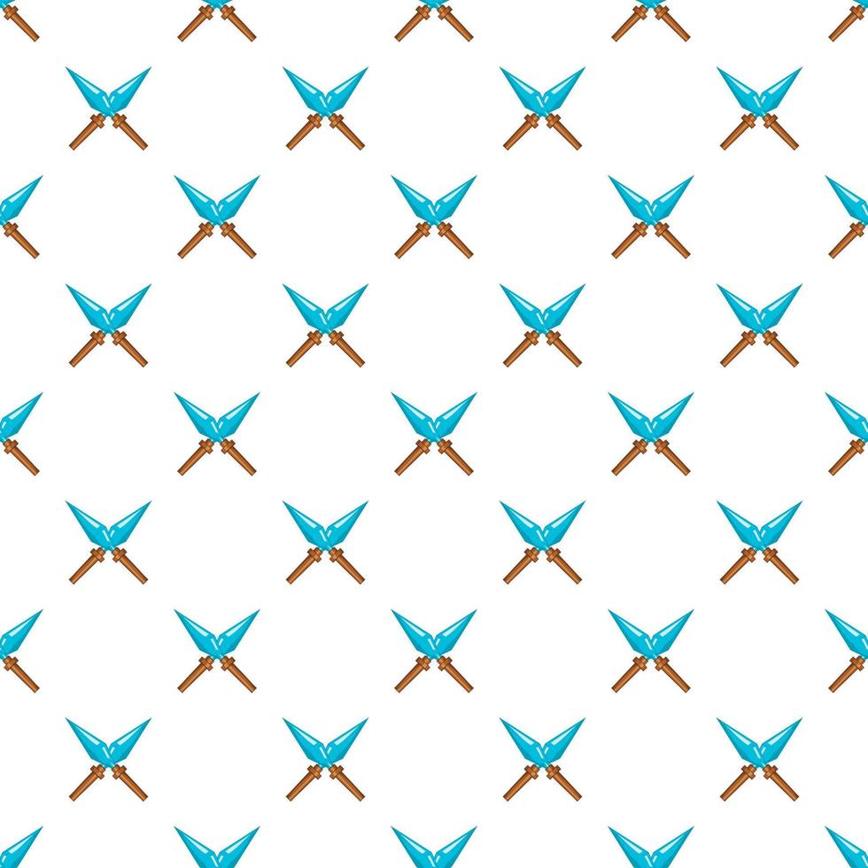 Crossed spikes pattern, cartoon style vector