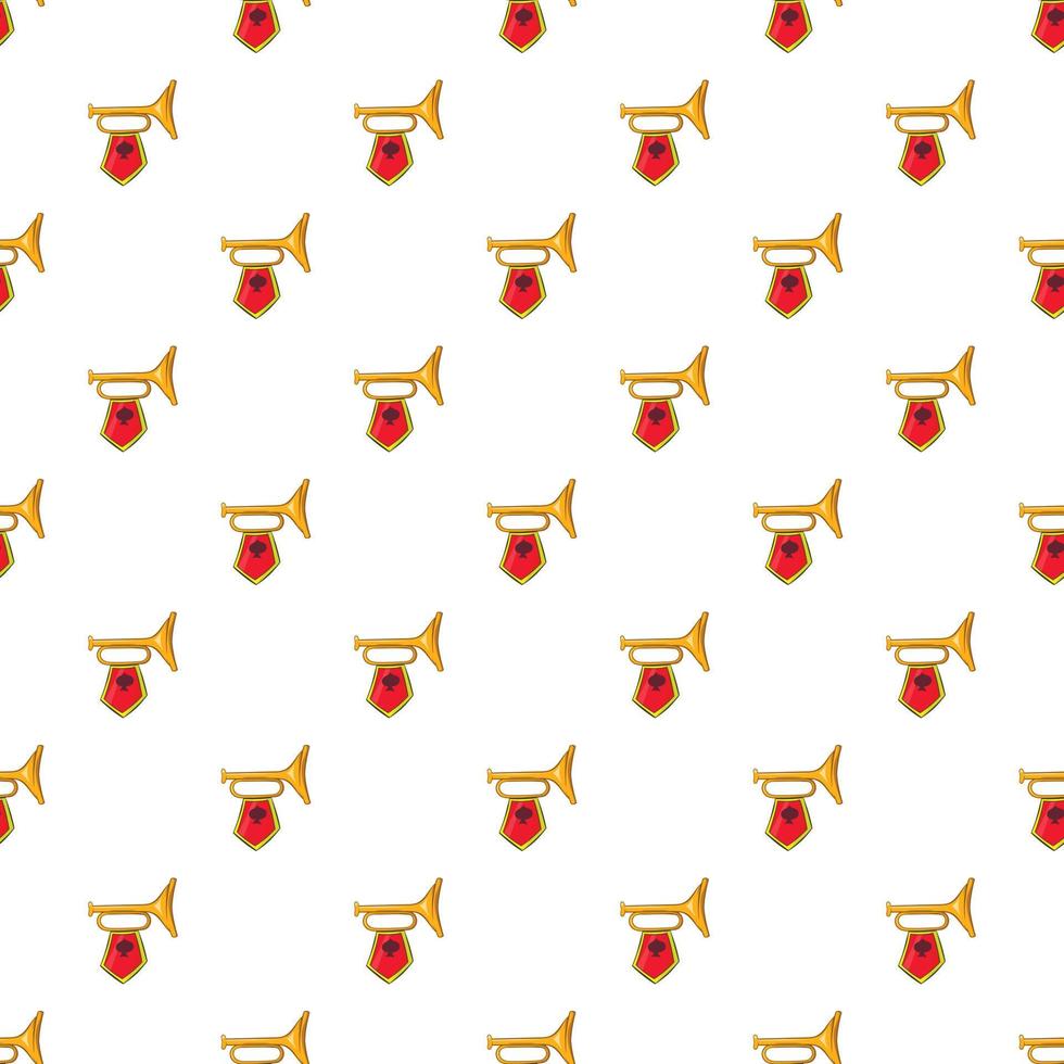 Trumpet with flag pattern, cartoon style vector