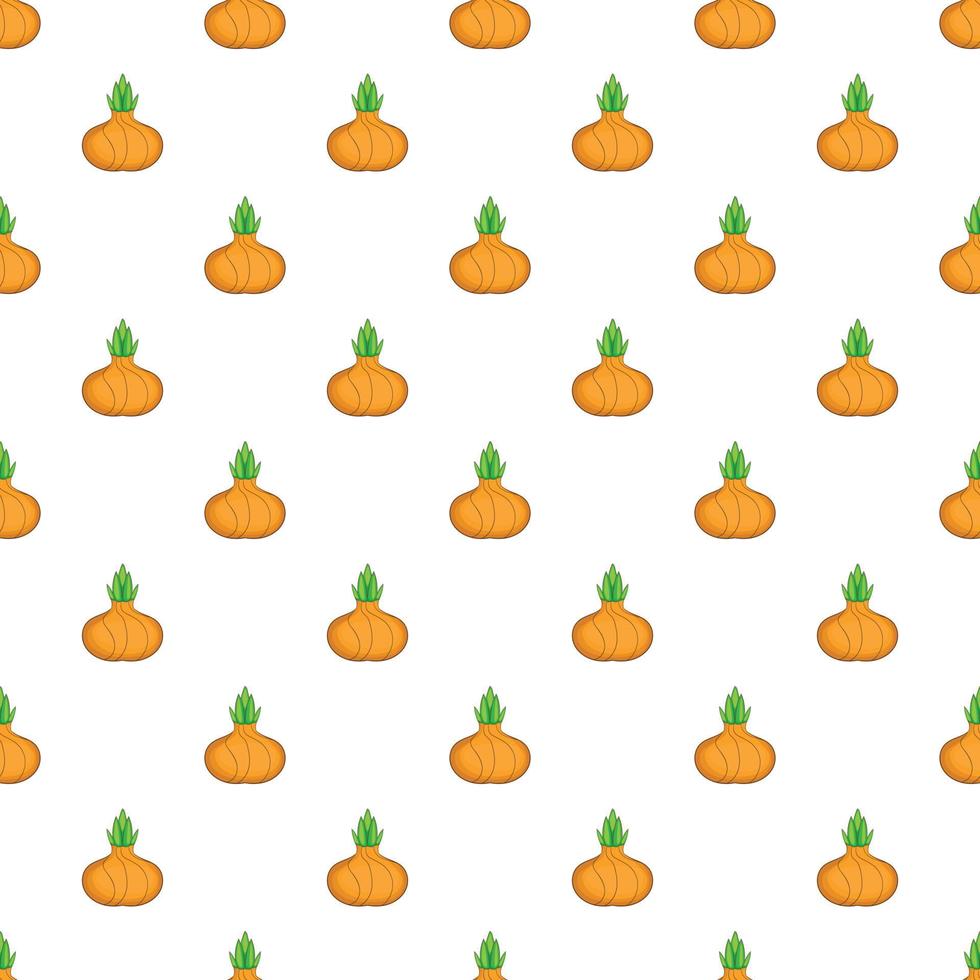 Onion with fresh green sprout pattern vector