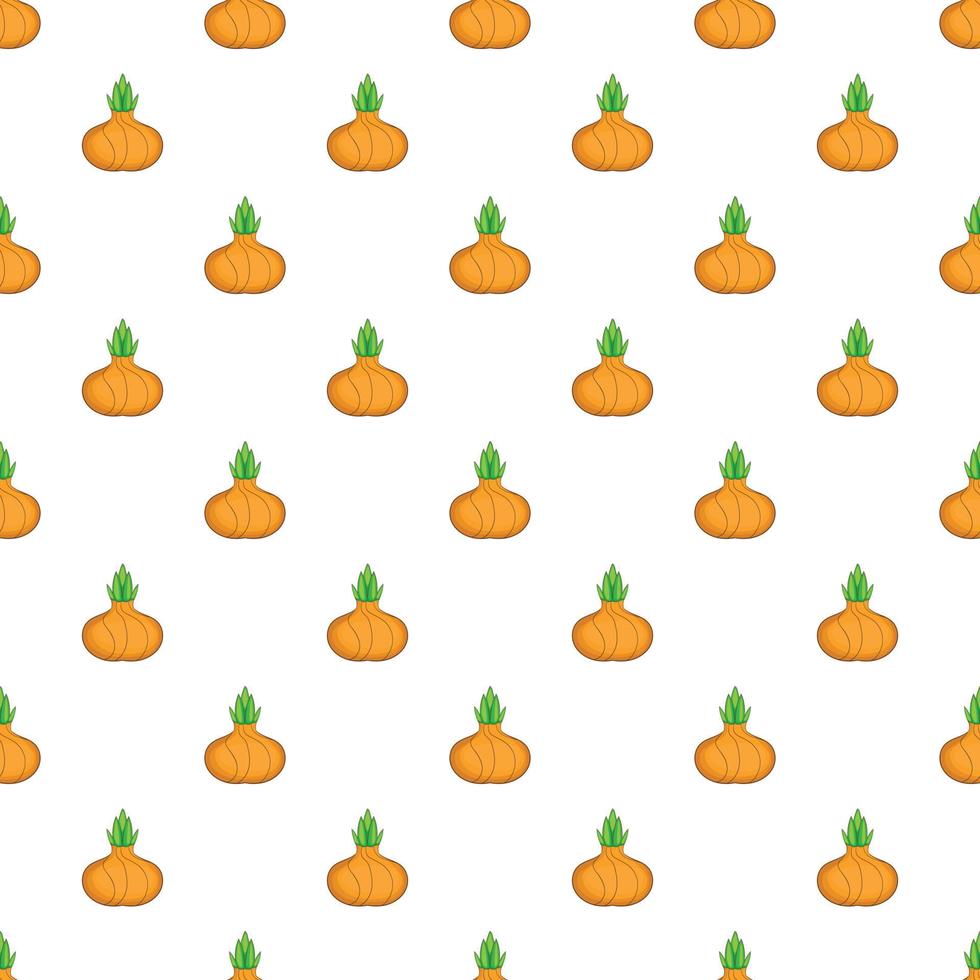 Onion with fresh green sprout pattern vector