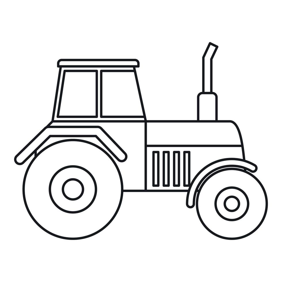 Tractor icon, outline style vector