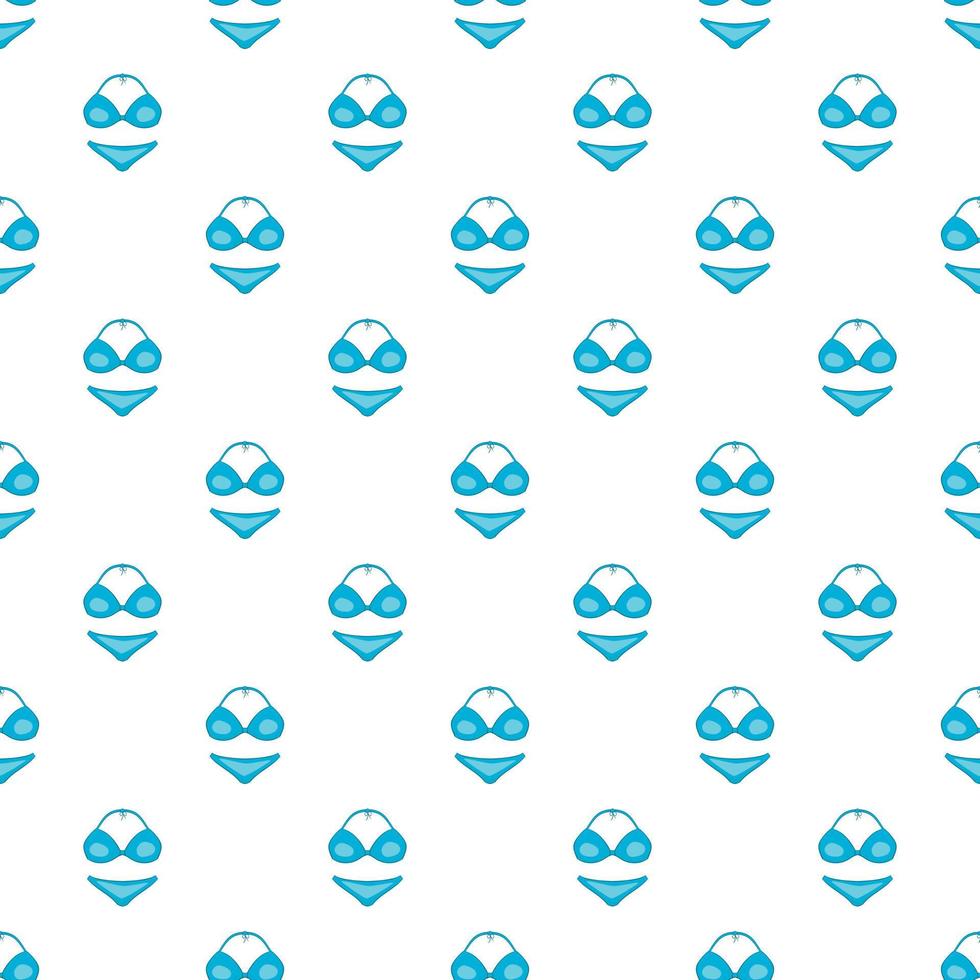 Blue swimsuit pattern, cartoon style vector