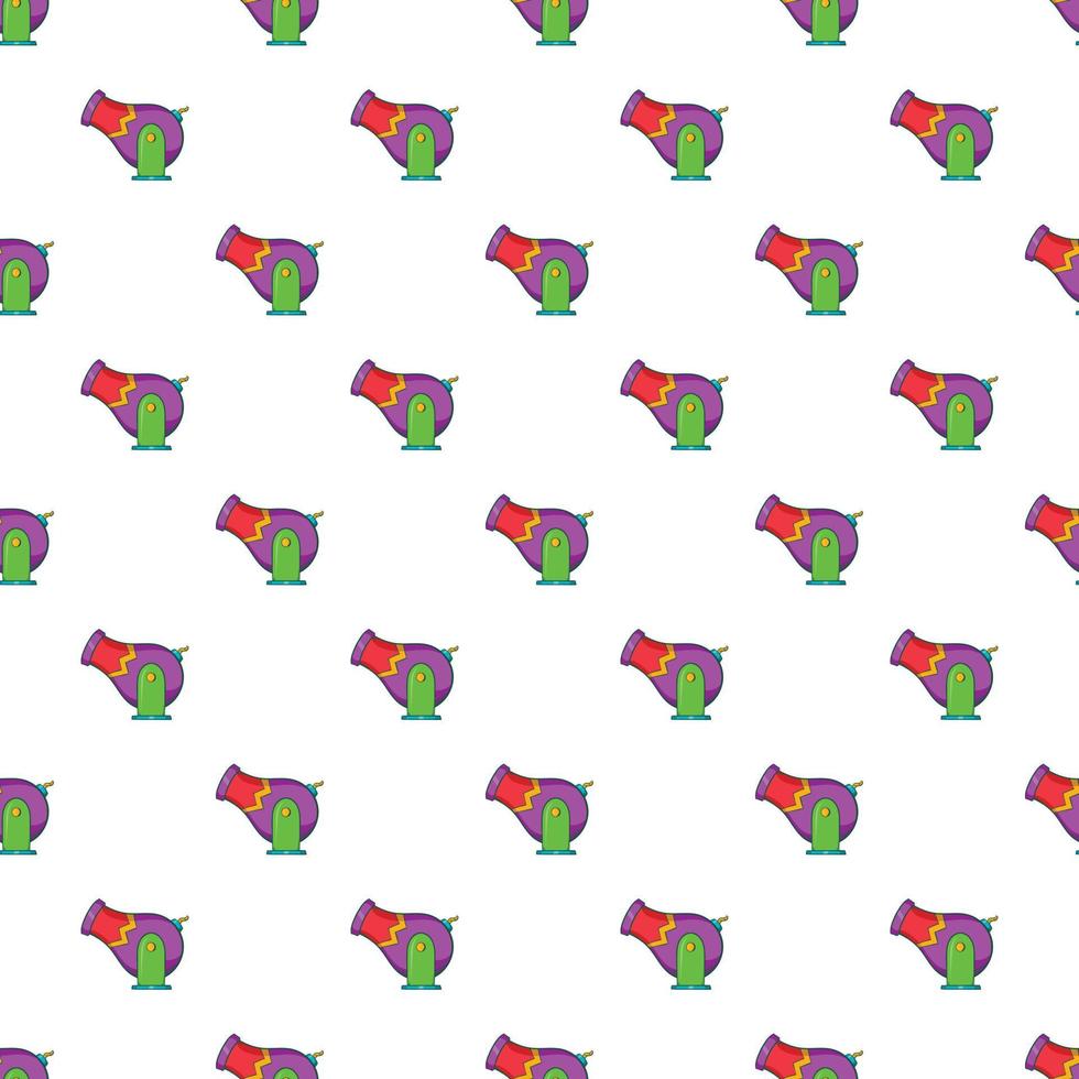 Circus cannon pattern, cartoon style vector