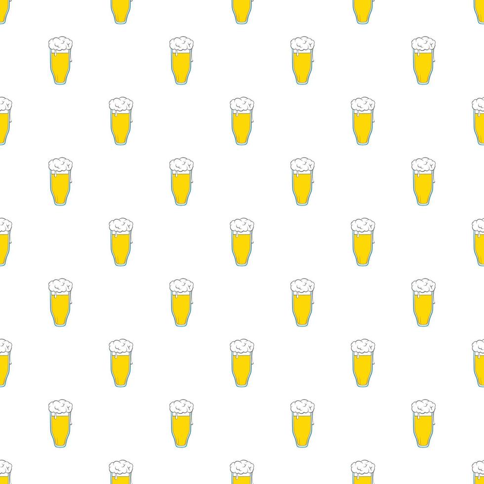 Tall glass of beer pattern, cartoon style vector