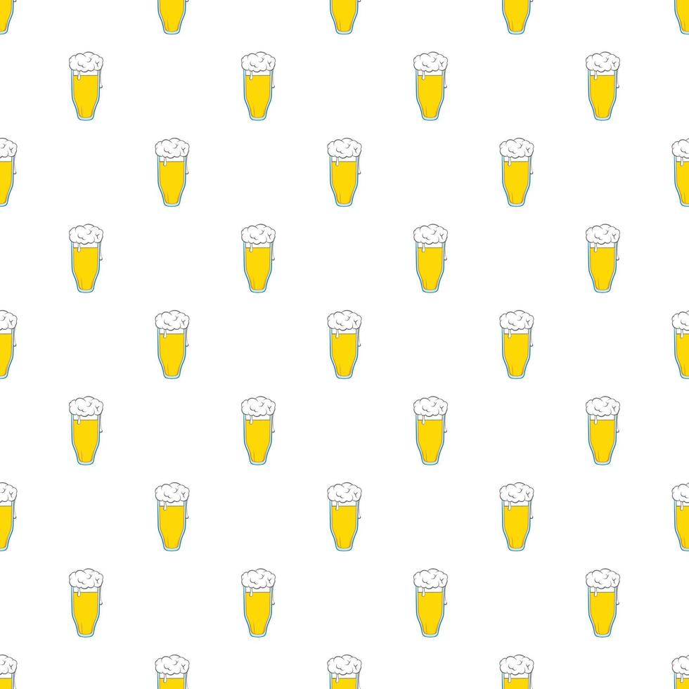 Tall glass of beer pattern, cartoon style vector