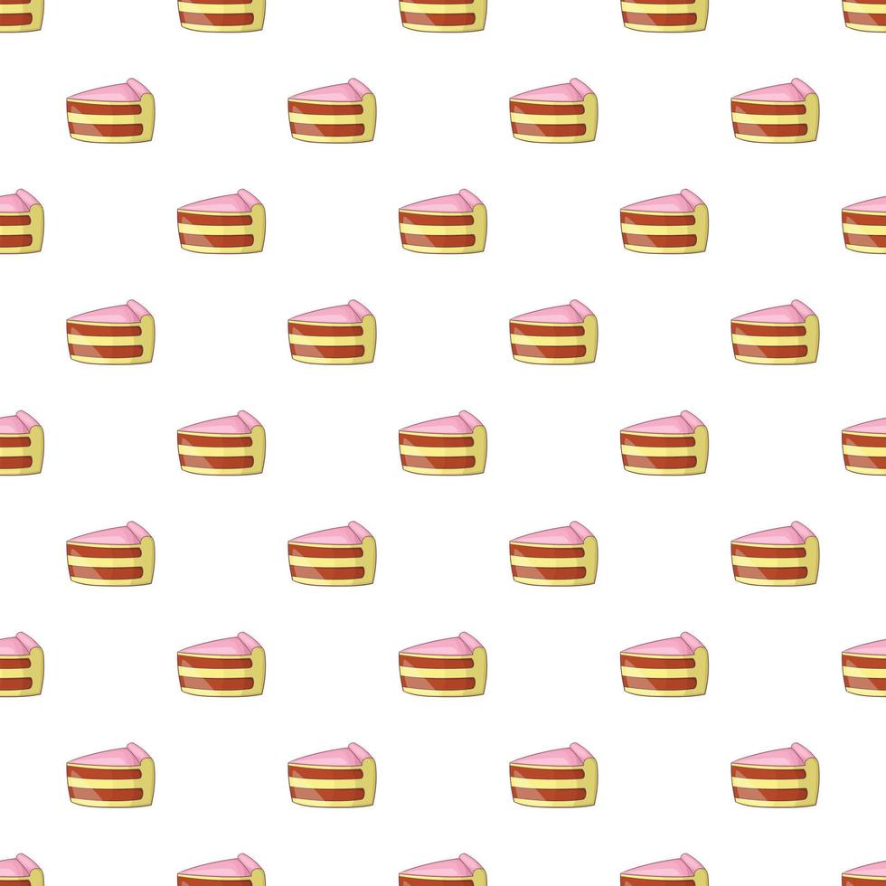 Piece of cake pattern, cartoon style vector