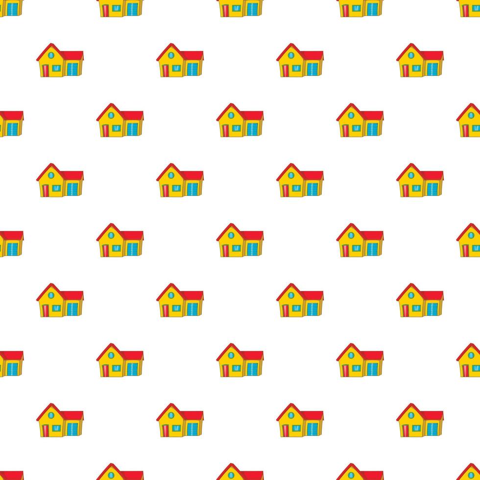 House with garage pattern, cartoon style vector