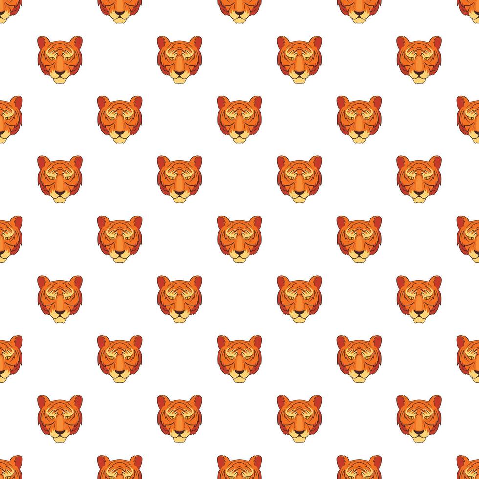 Tiger head pattern, cartoon style vector