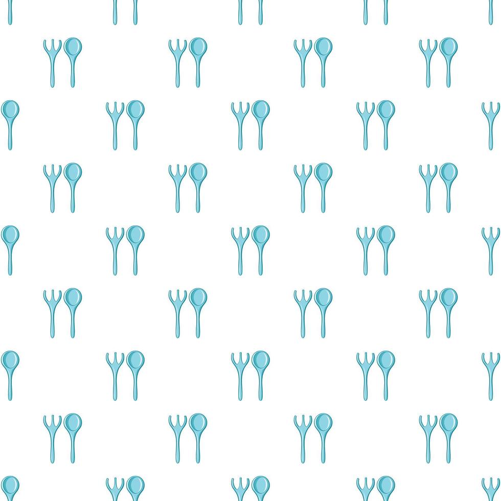 Baby spoon and fork pattern, cartoon style vector