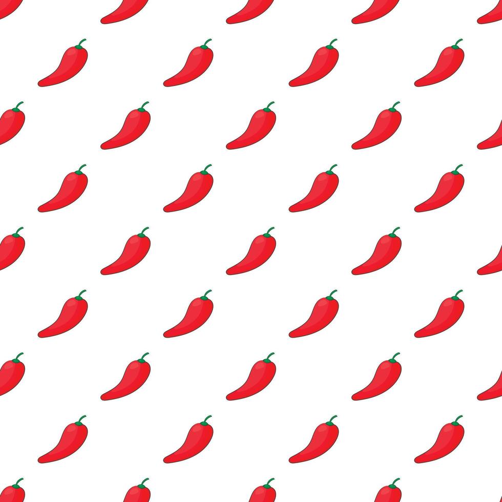 Hot chili pepper pattern, cartoon style vector