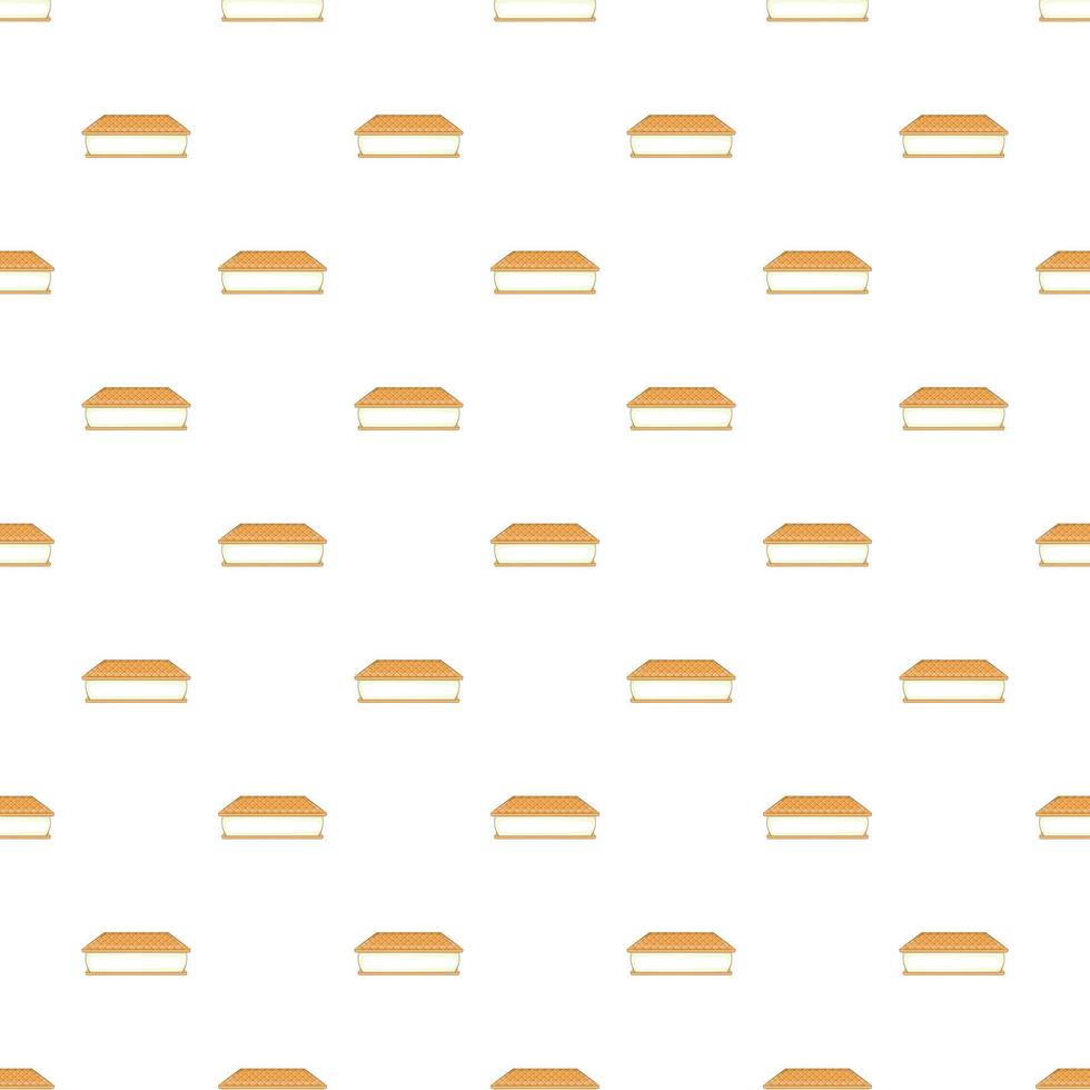 Waffle sandwich with ice cream pattern vector