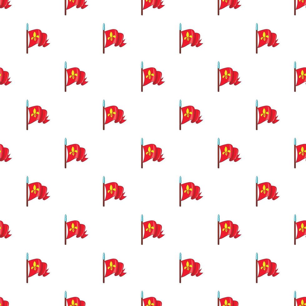 Medieval knight flag pattern, cartoon style vector
